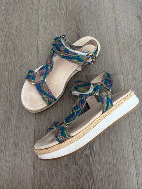 Shellys London Platform Espadrille Sandals in Multicolor